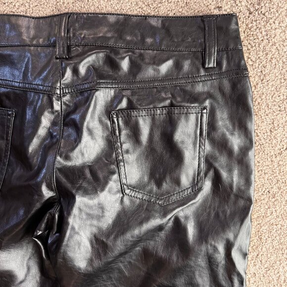 Vtg‎ Blue bi You Faux Leather Studded Pants Womens 11 90s Y2K Moto Rave Goth - Picture 8 of 8